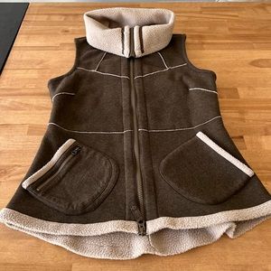 Athleta faux suede and sherpa vest